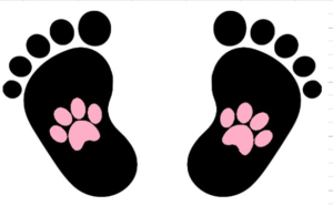 Paw and Infant/Baby Footprints (Girl)